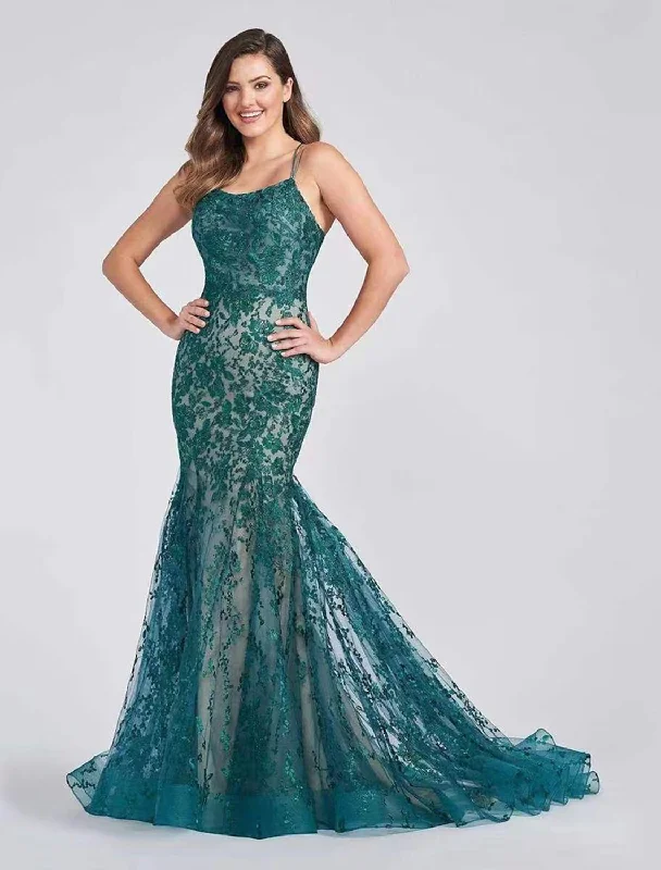 Price Meltdown Evening Gown Color Block Dress Formal Court Train Sleeveless Strap Lace Backless with Appliques