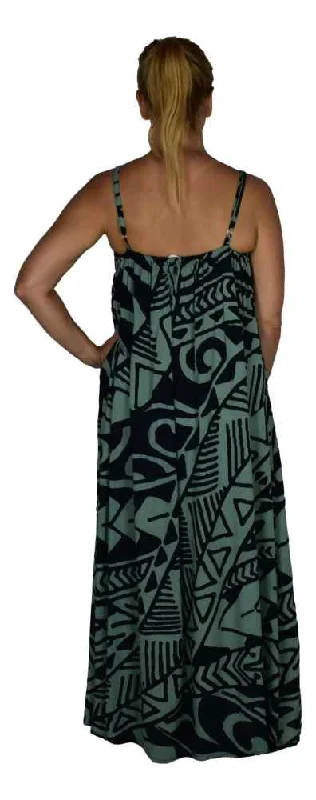 Early Access Bali Dress - Long - Tribal - Black - Beach Glass
