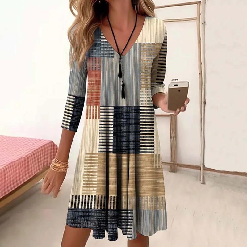 Super Savings elegant shift dressVintage Colour Block Dress