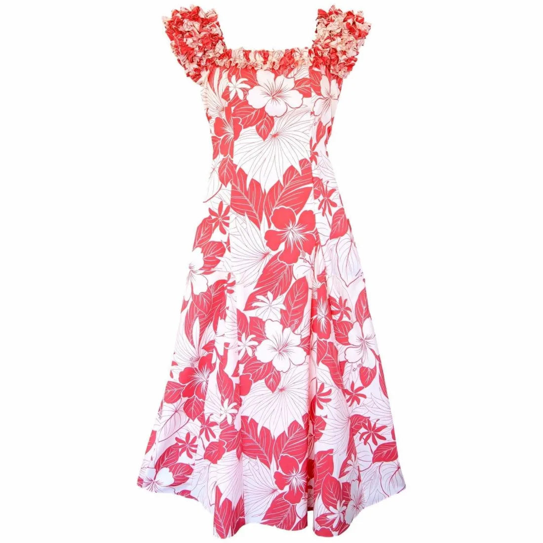 Act Now Haven Coral Leilani Hawaiian Muumuu Dress