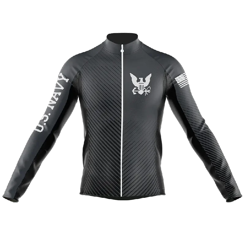 loose fit athletic hoodieNavy Long Sleeve Cycling Jersey