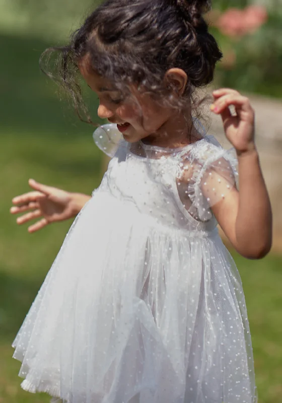 casual summer dressLena White Dotted Dress