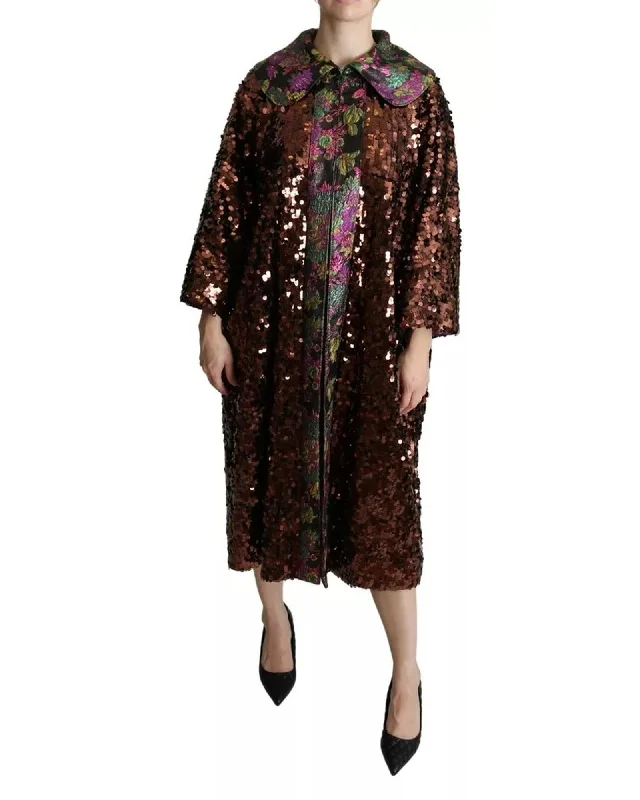 winter coatDolce & Gabbana  Brown Sequined Coat