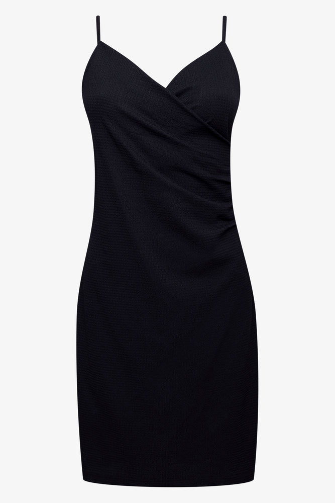 pleated dressStrappy Wrap Dress Black