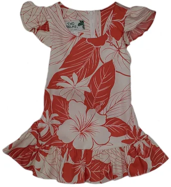 Year-End Clearance 105C - Girls Hawaii Dress Lanai Coral