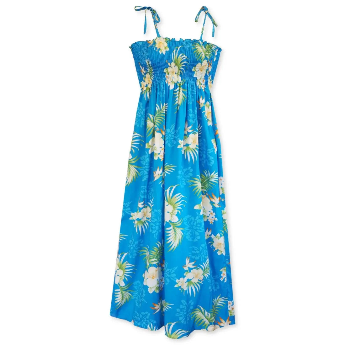 Deal Zone Passion Blue Maxi Hawaiian Dress