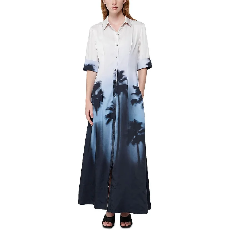 Best Bargains luxury dressWomens Printed Rolled Sleeve Shirtdress
