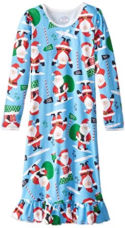 Savings Galore elegant maxi dressSara's Prints Blue Santa Nightgown