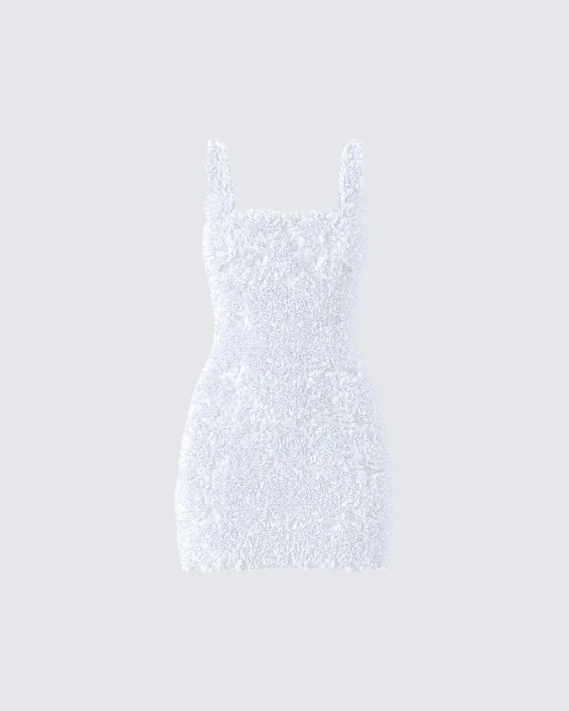 Super Sale floral dressDallas White Petal Mini Dress