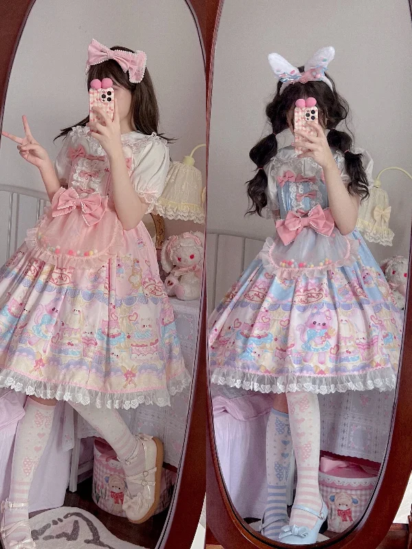 one-shoulder dress(Buyforme)Sugar Girl~Cute Lolita Cat Printed Sweet JSK Dress