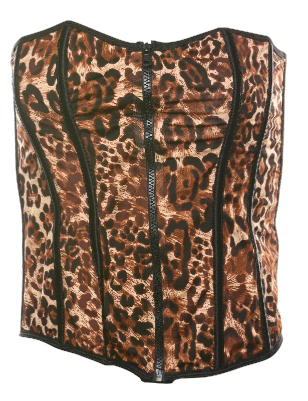 Super Sale raincoatLeopard Pattern Vintage Corset - S