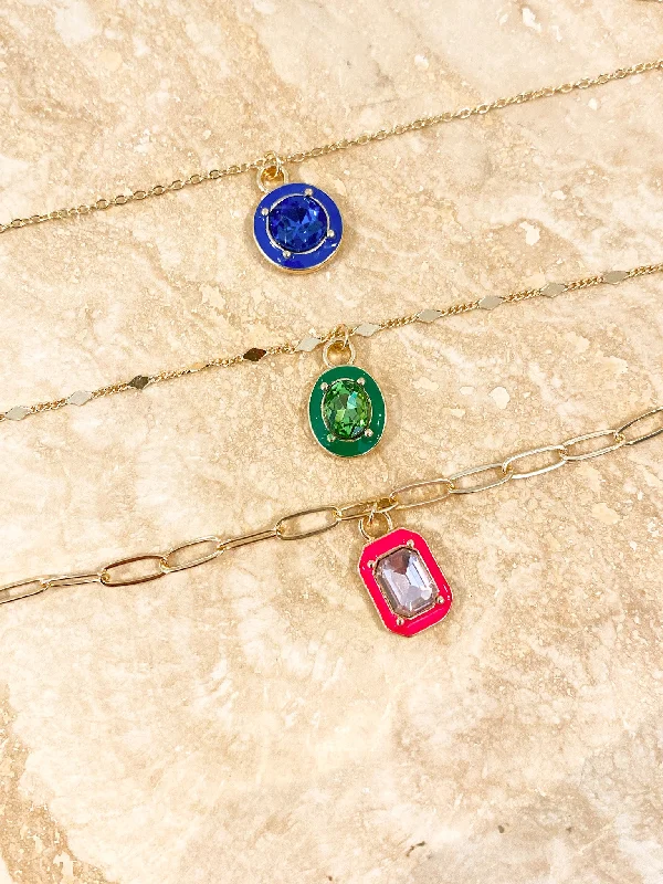 Online Exclusive casual evening dressJewel Charm Trio Necklace