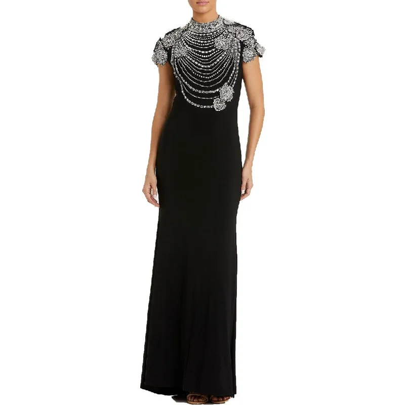 Deal Alert one-shoulder dressWomens Rhinestone Formal Evening Dress