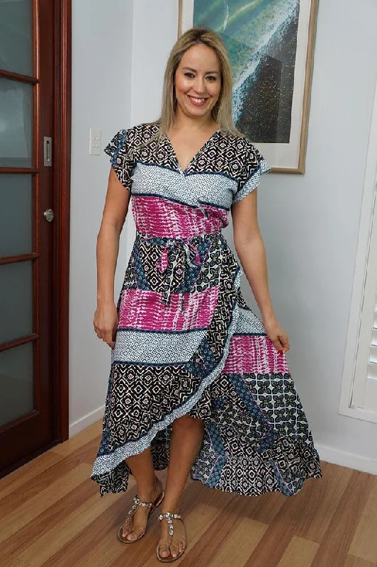 Final Clearance Long Wrap Dress "Clover"