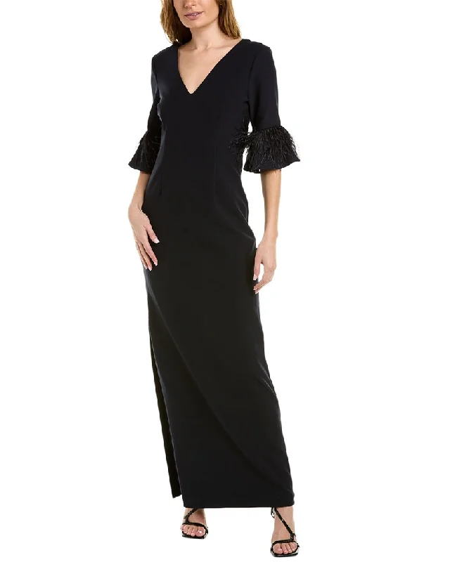 draped dressAidan Mattox V-Neck Gown