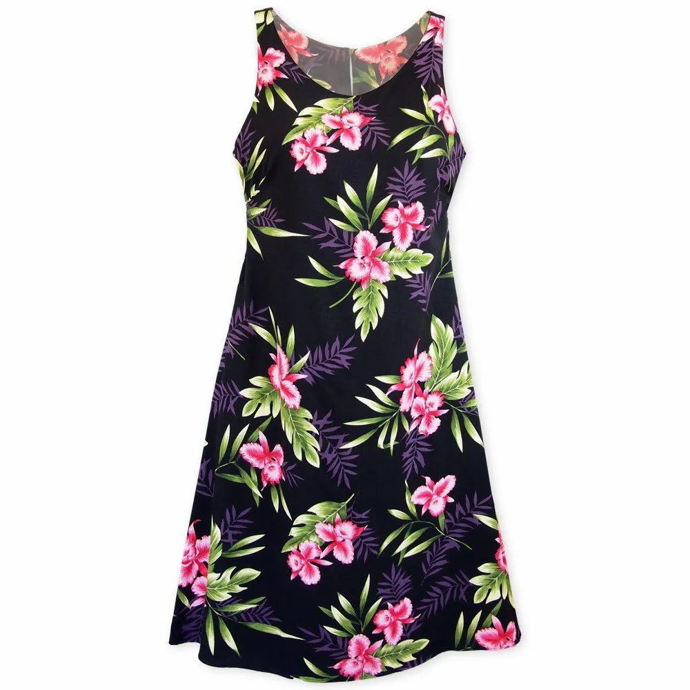 Massive Deals Midnight Black Fiesta Hawaiian Dress