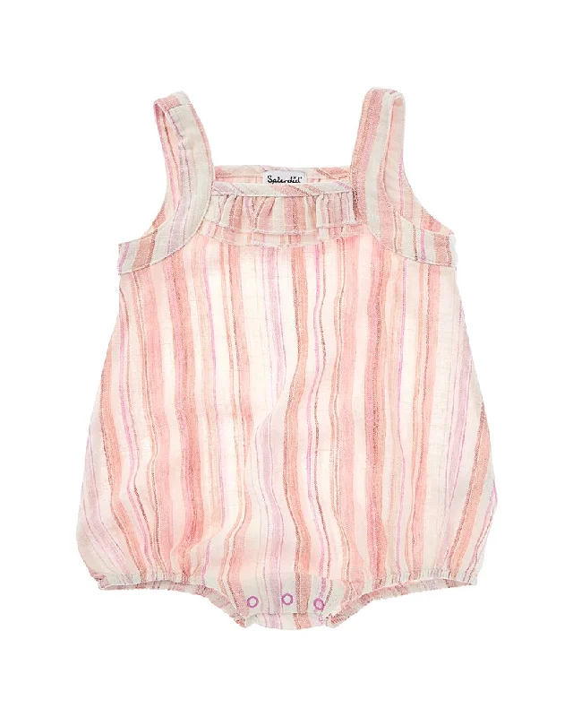 Deal Alert sleek dressSplendid Multi Stripe Linen-Blend Romper