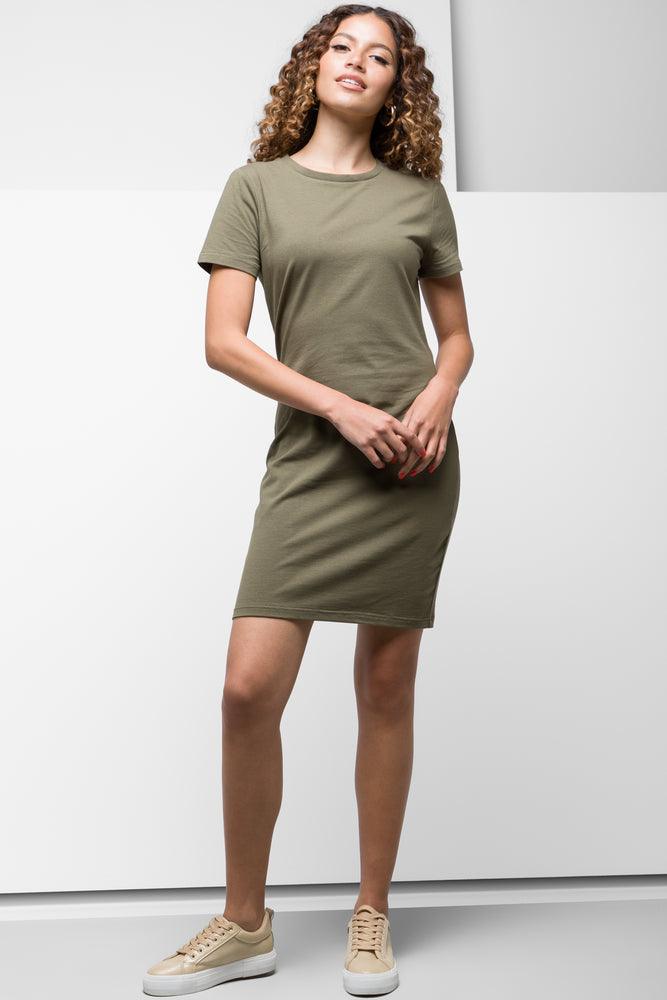 party dressShort Sleeve Bodycon Dress Olive Green