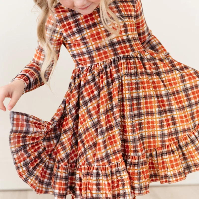 layered dressHarvest Plaid Velvet Charm Dress