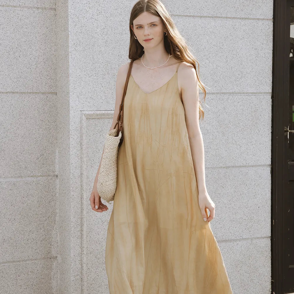 Year-End Sale fitted bodycon dressV-Neck Linen Sundress