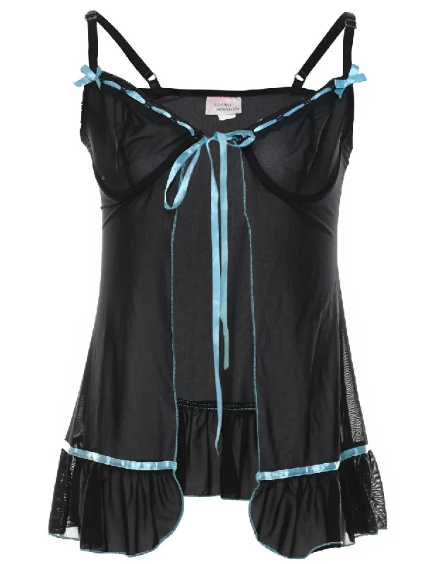 Anniversary Sale modern coatBlack Lace Y2K Babydoll - XS