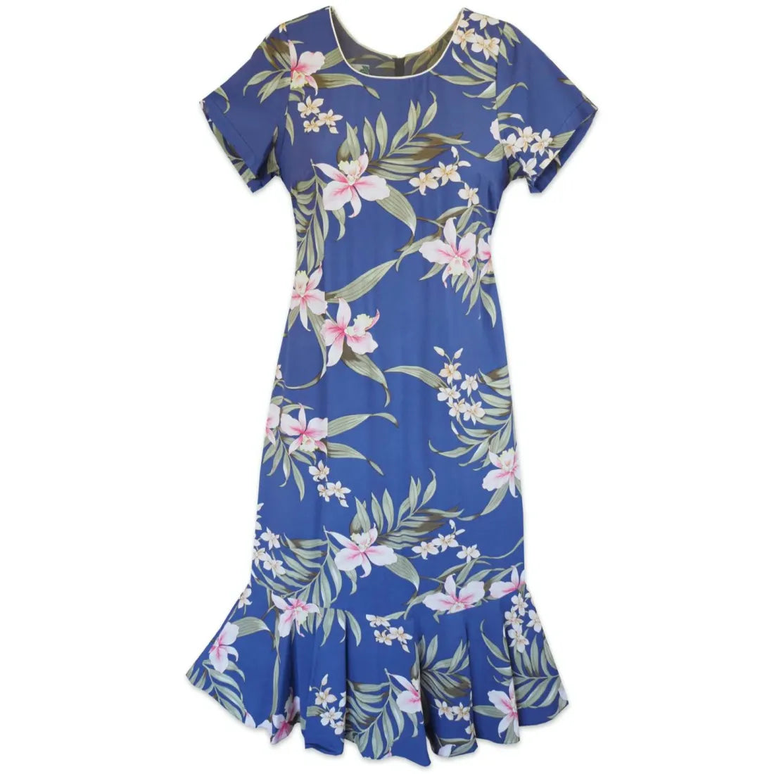 Members Only Bamboo Orchid Blue Laka Hawaiian Dress