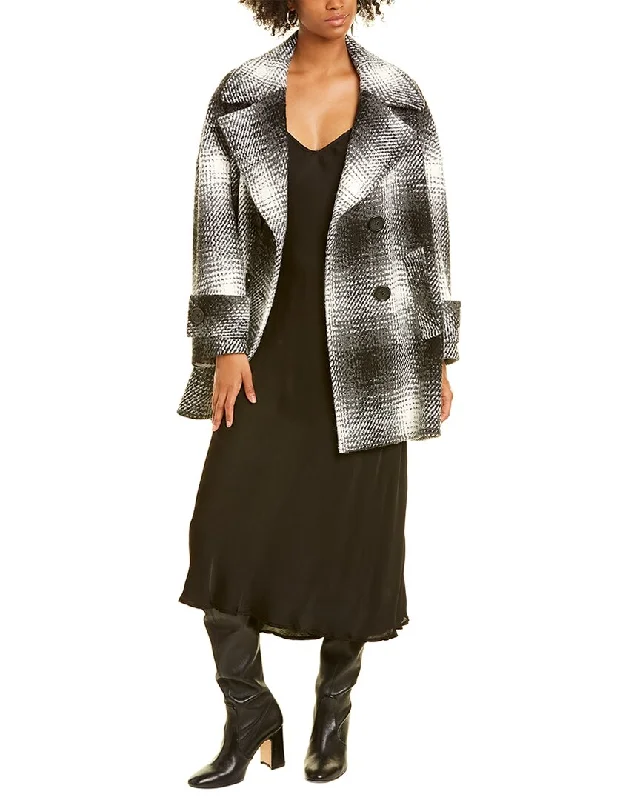 Super Bargain stylish blazer coatCinzia Rocca Icons Short Plaid Wool & Alpaca-Blend