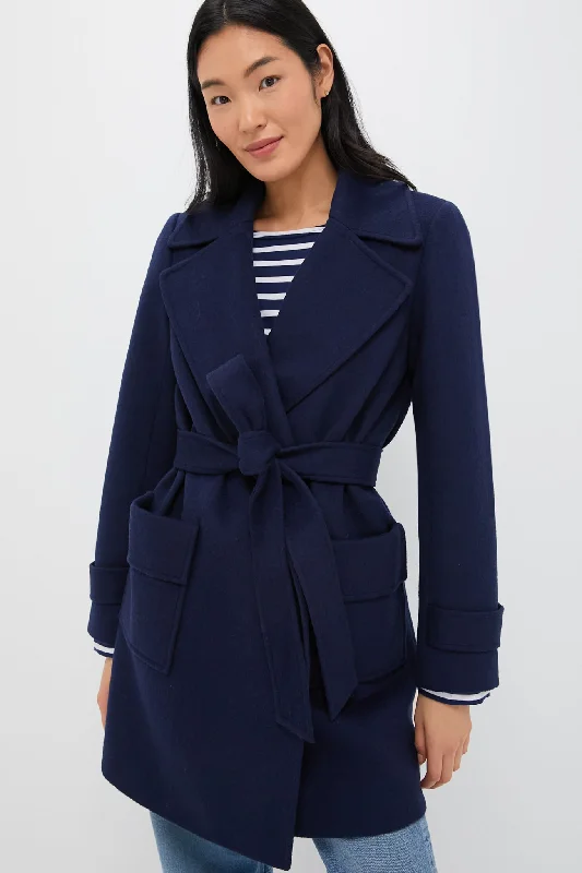 vintage coatNavy Wool Ives Wrap Coat