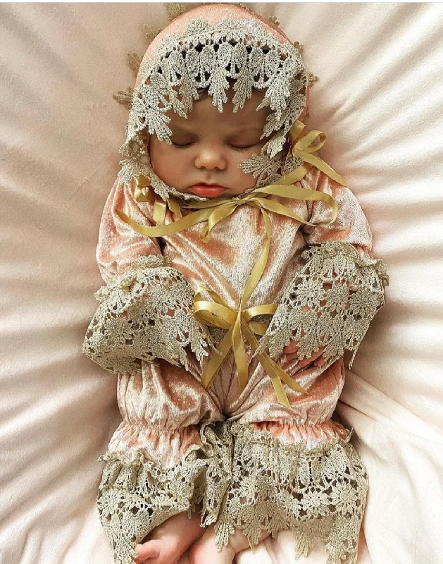 Deal of the Week fitted dressVelvet Romper and Bonnet