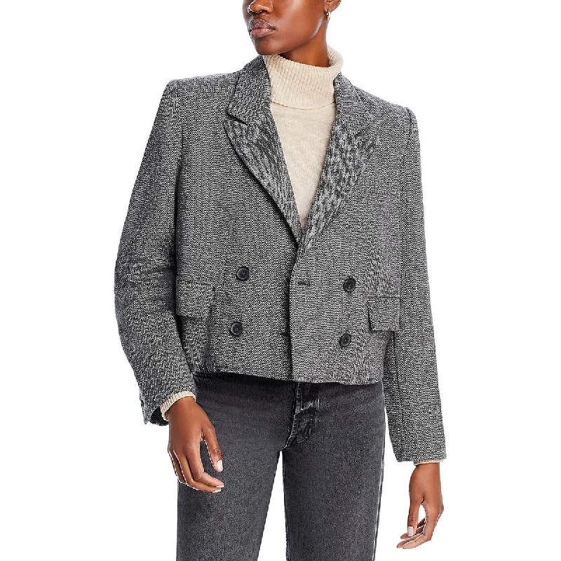 trendy casual outerwearHeritage Womens Tweed Wool Blend Two-Button Blazer