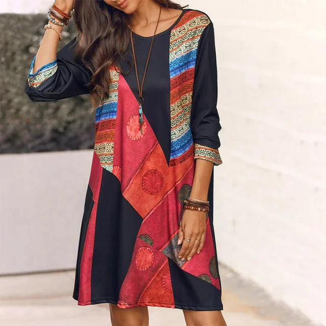 Final Markdown floral midi dressVintage Bohemian Printed Dress