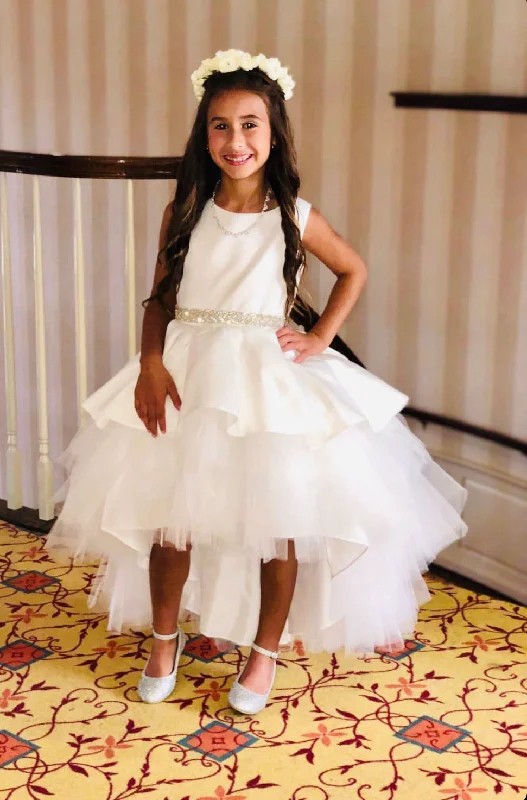 Price Buster playful dressSatin High Low Dress in Pink, Ivory or Champagne