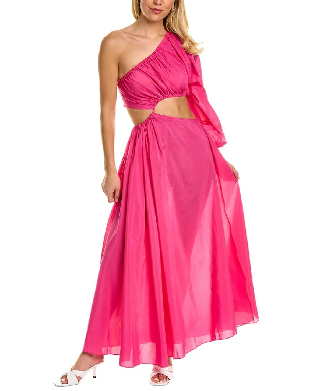 formal dressMatteau One-Shoulder Silk-Blend Maxi Dress