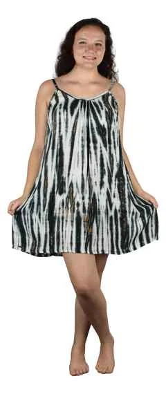 Super Bargain Bali Dress Short - Tie Dye - Taupe