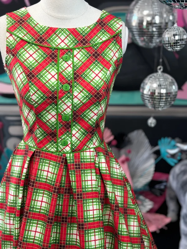 Deal Zone casual slip dressRed Tartan Holiday Elizabeth Dress