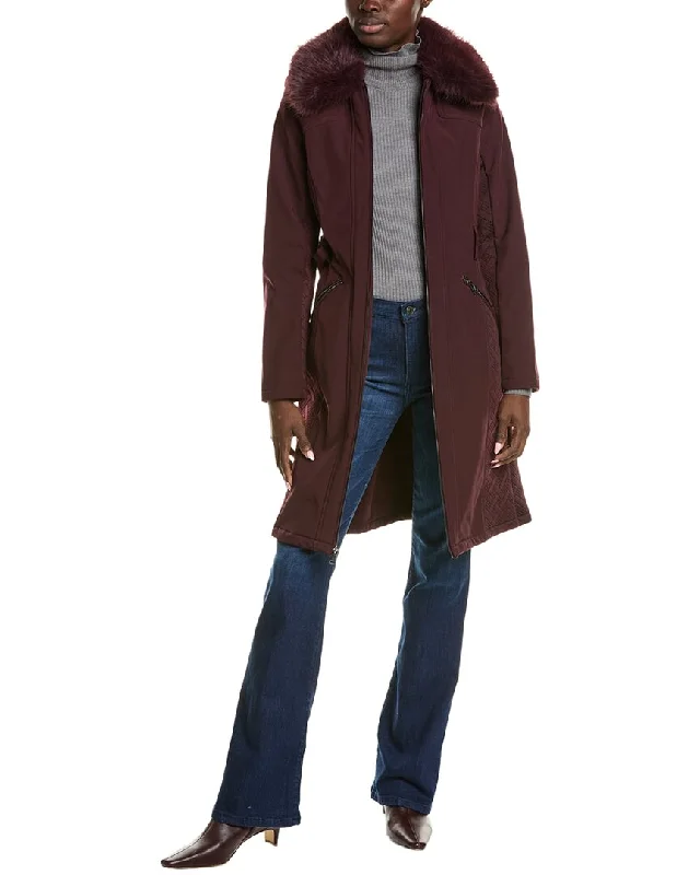 Inventory Reduction premium coatKenneth Cole Long Belted Soft Shell Coat