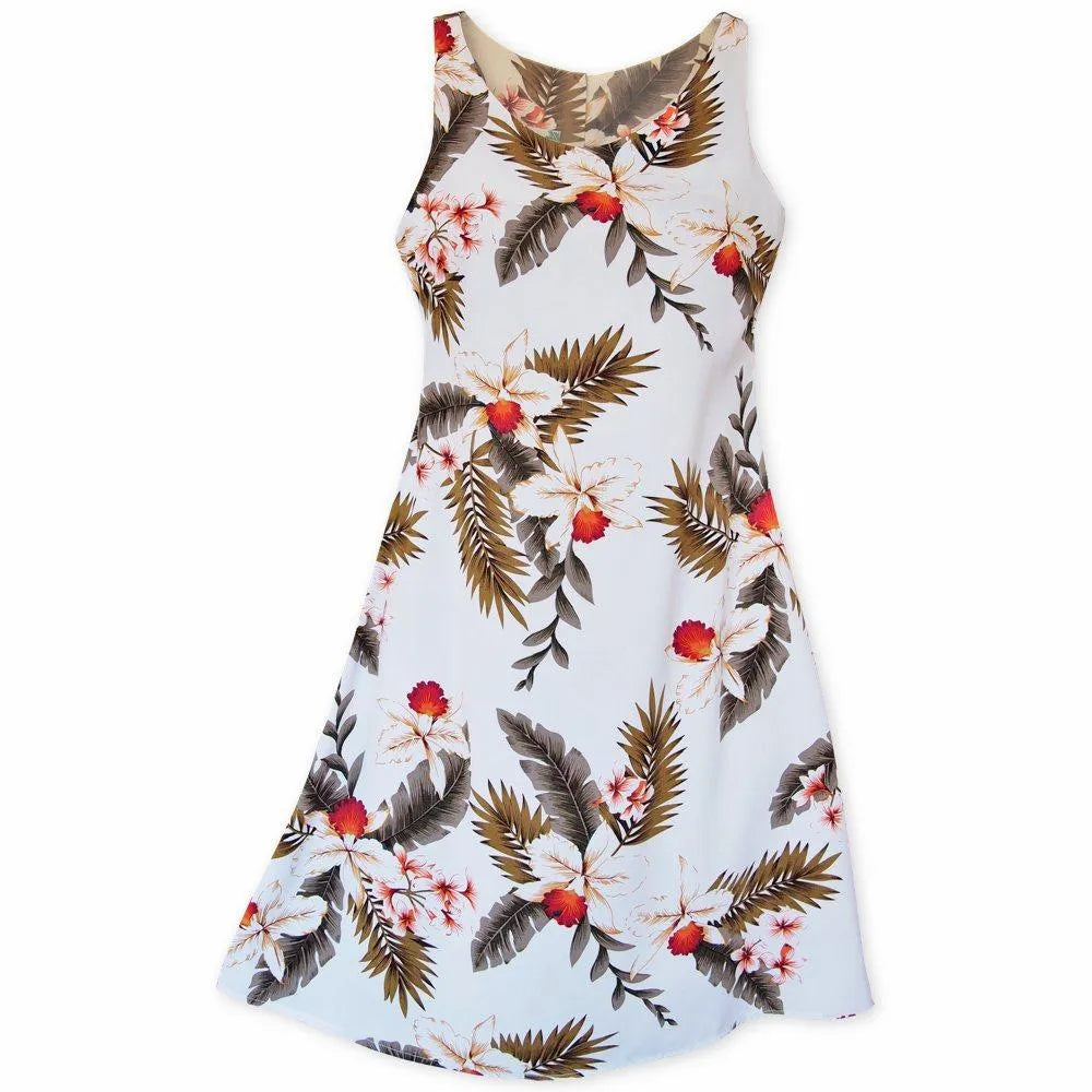 Fantastic Offers Moon White Fiesta Hawaiian Dress
