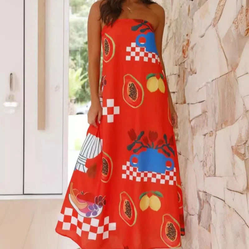 Mega Sale modern dressTube Top Large Swing Dress Fashion Vacation
