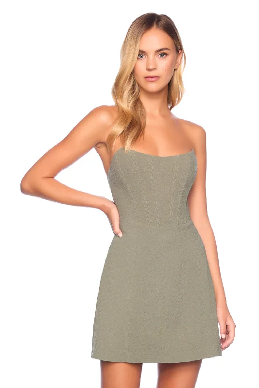 Price Break lace dresspebble crepe strapless corset dress