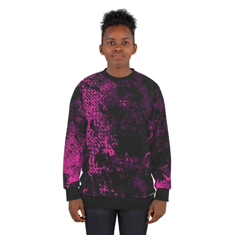 luxe gym hoodie"Mystic Cube" (Cosmic Fusion - Dark Violet/Magenta) - Unisex Sweatshirt