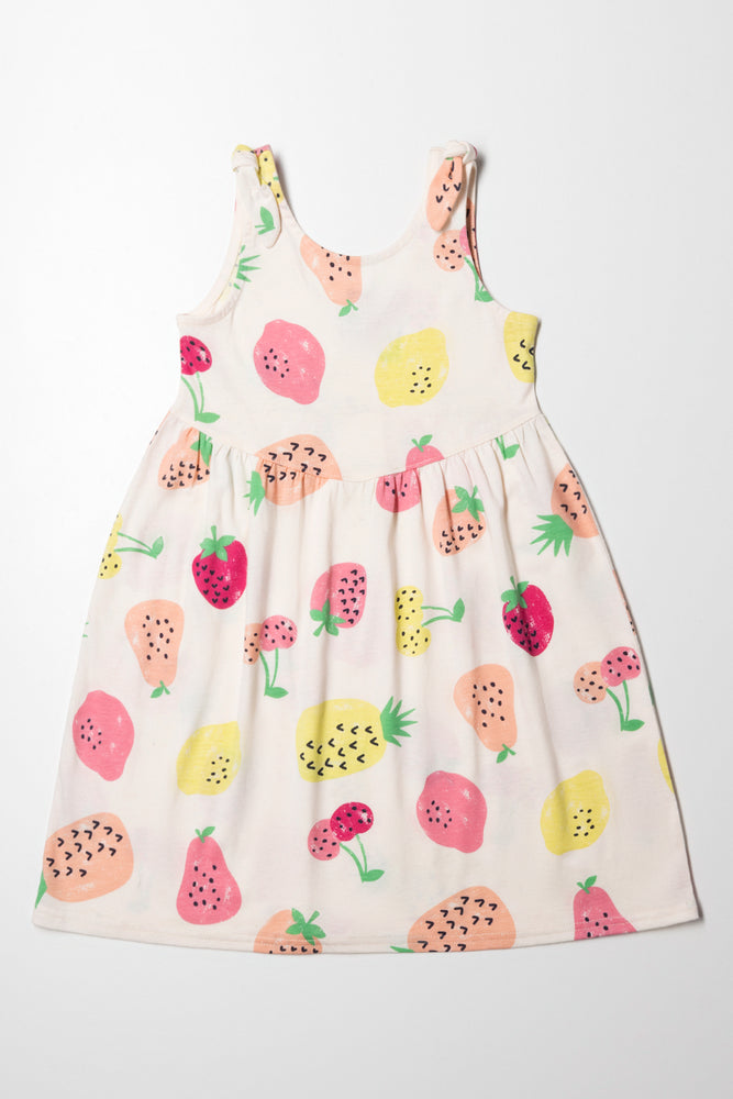 vintage dressFruit Sleeveless Dress With Bows Multi