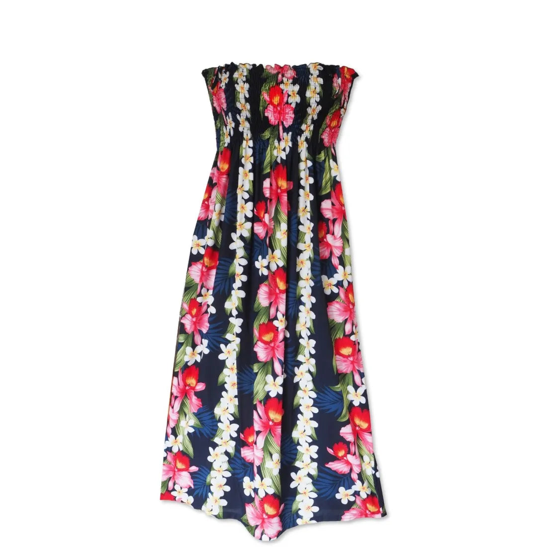 Markdowns Orchid Play Blue Maxi Hawaiian Dress