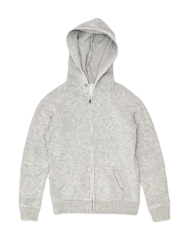 graphic hoodie with printJACK WILLS Womens Zip Hoodie Sweater UK 8 Small Grey Cotton