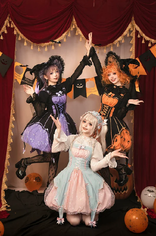 Online Only puff sleeve dressLemon Honey~Halloween Gothic Lolita Jumper Dress Pumpkin Dress