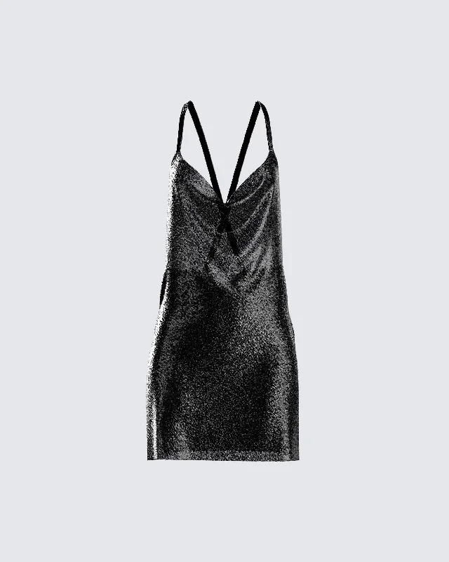 Exclusive Access comfy dressDalia Black Chainmail Dress