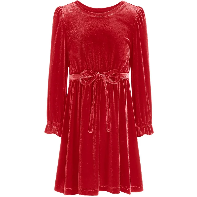Referral Discount chic slip dressGirls Velour Holiday Fit & Flare Dress