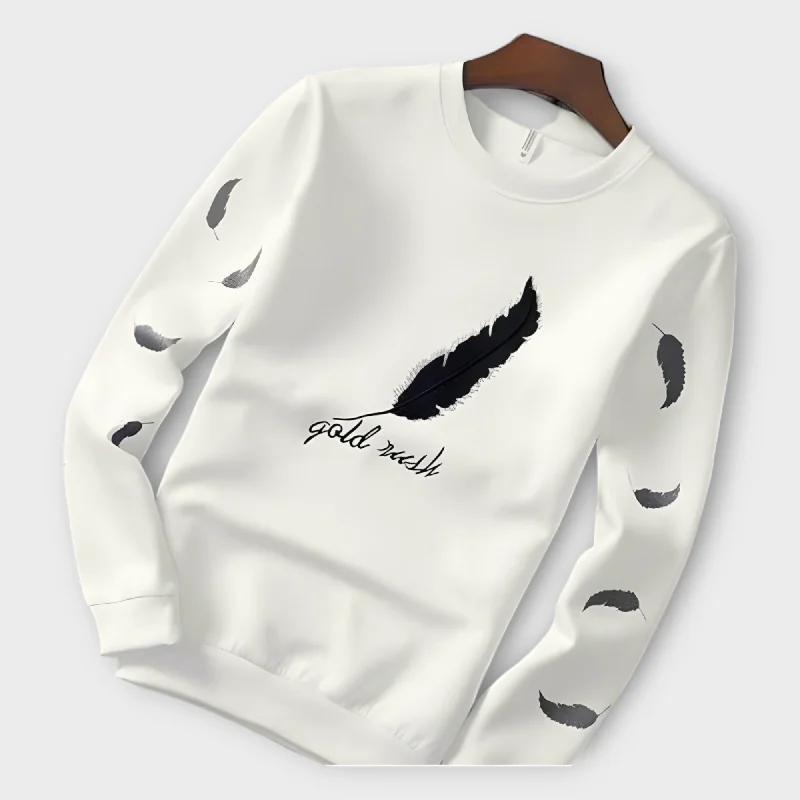 casual workout hoodieWinter White Printed Sweatshirt