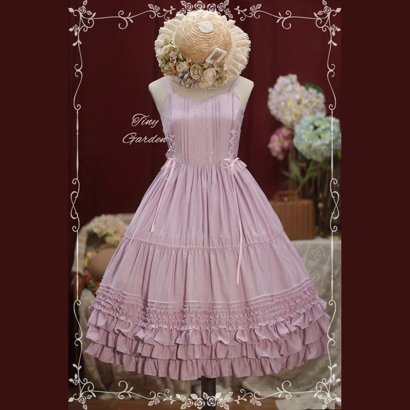 textured dressTiny Garden~Garden Dance 2.0~Elegant Lolita JSK Dress Side Drawstring Bow