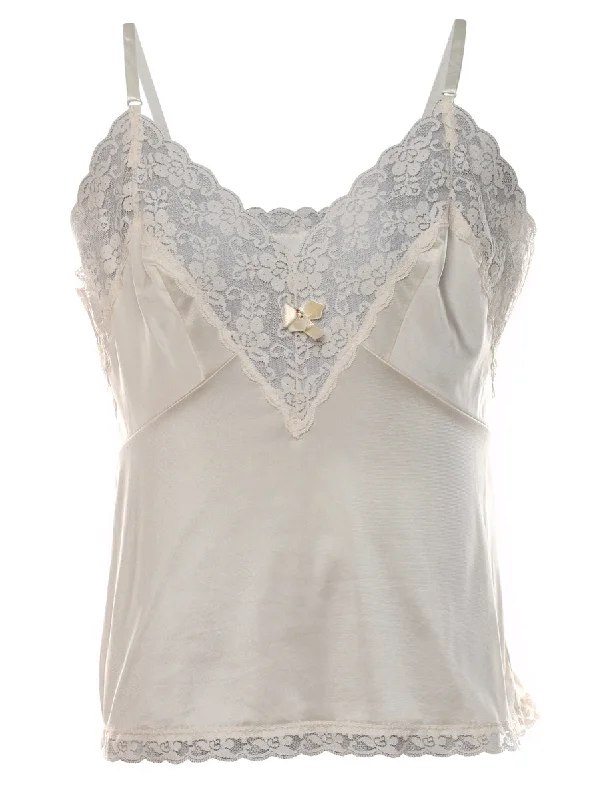 Super Sale retro coatOff-White Lace Camisole - M
