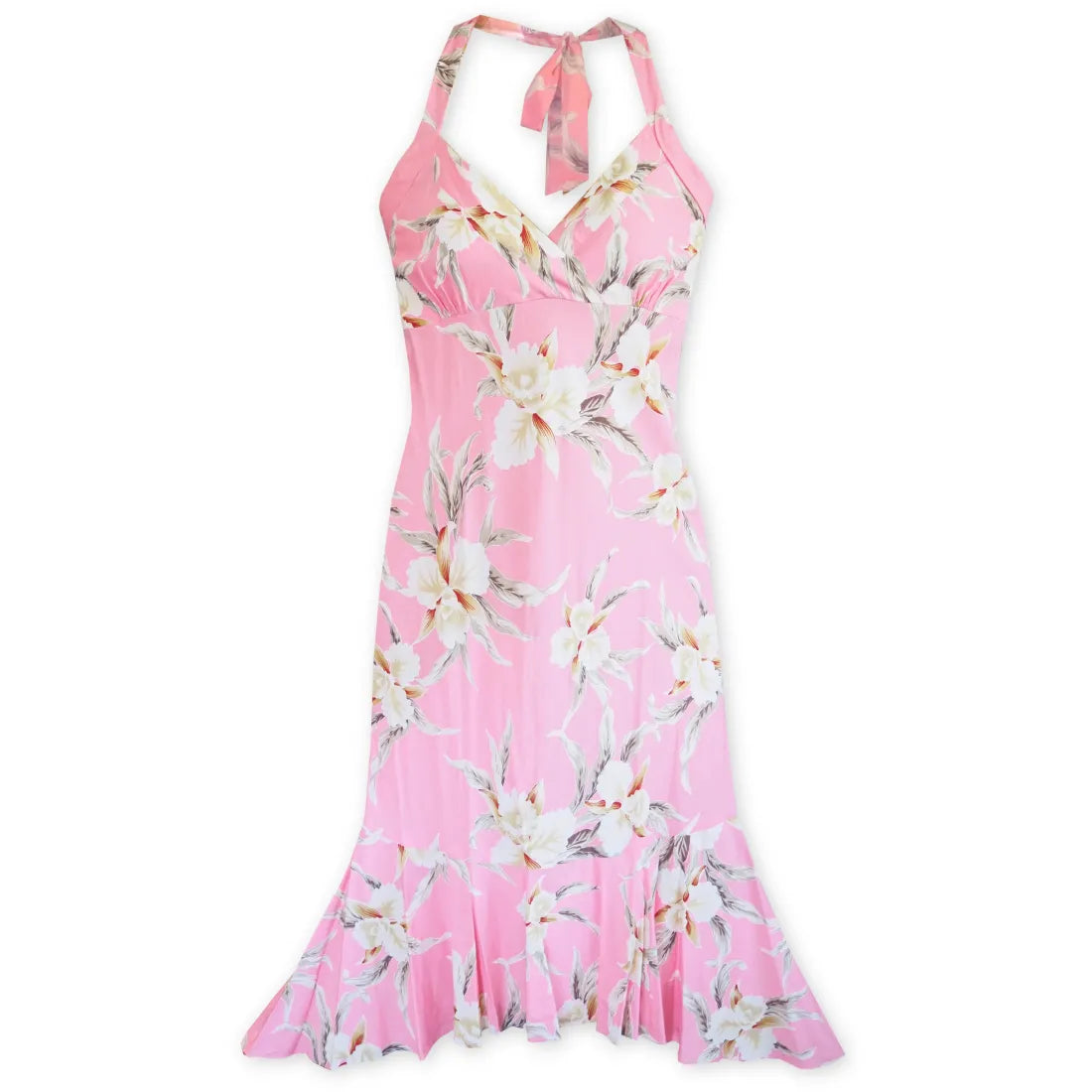 Factory Direct Sale Mele Pink Akua Hawaiian Halter Dress